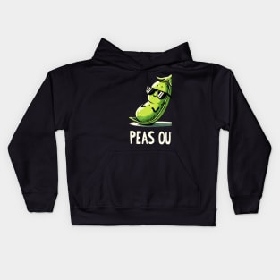 Peas out Peace out (Back Print) Kids Hoodie